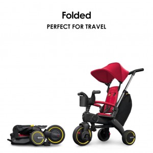 سه چرخه تاشو کودک رنگ قرمز  qplay doona