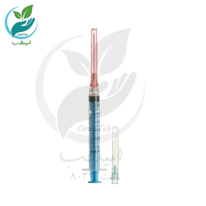 سرنگ 3 سی سی پیچی دو سر سوزن آوا
