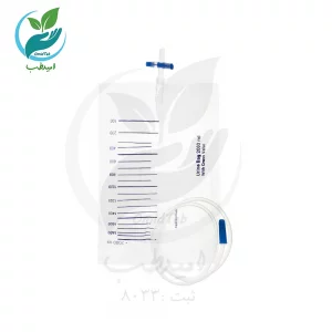 کیسه ادرار 2000 میلی لیتری حلما طب مدل شیر صلیبی دار بسته 15 عددی