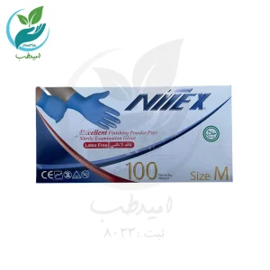 دستکش نیتریل آبی اوپی پرفکت (نیتکس) سایز مدیوم
