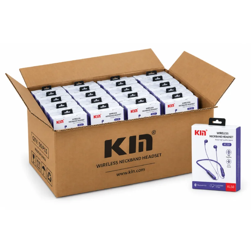 کارتن (50 تا 300 عددی) هندزفری گردنی بلوتوثی کین مدل KL50