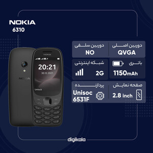 گوشی موبایل نوکیا مدل 6310 TA-1400 DS 2021 FA دو سیم‌کارت