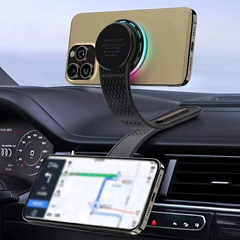 هولدر و شارژر بی سیم مگنتی تاشو داخل خودرو 15 وات X12