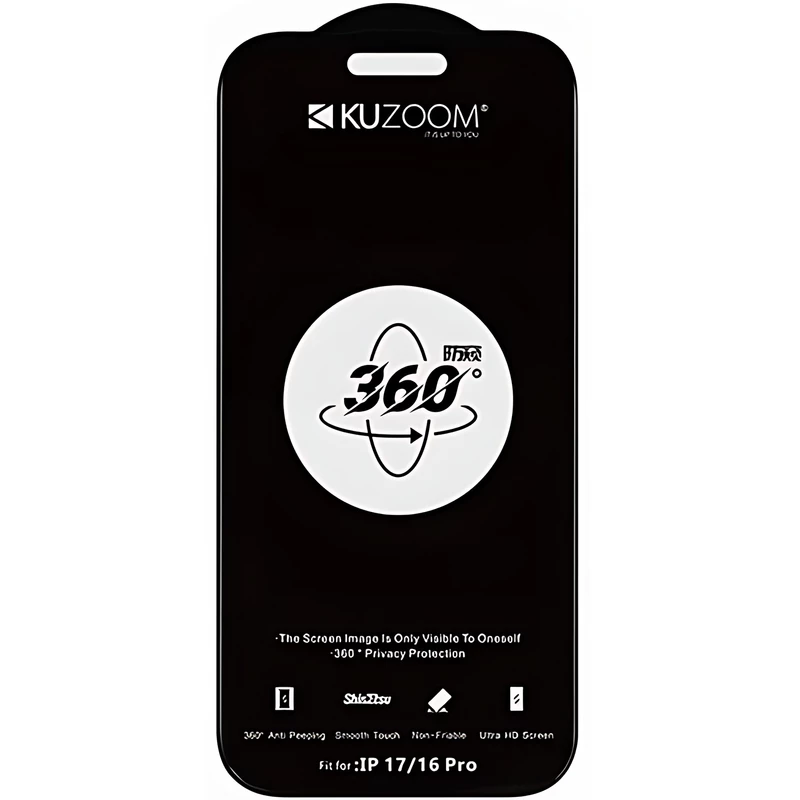 گلس پرایوسی 360 درجه آیفون 17 پرو کوزوم KUZOOM ANTI-PEEPING