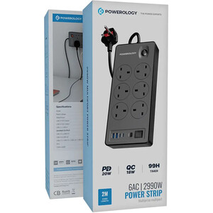 قیمت چند راهی برق 6 پورت تایپ سی و یو اس بی پاورولوژی