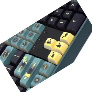 کیبورد مکانیکی گیمینگ بی سیم سه حالته شارژی پوکمون چری