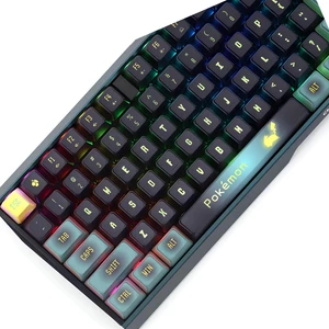 کیبورد مکانیکی گیمینگ بی سیم سه حالته شارژی پوکمون چری