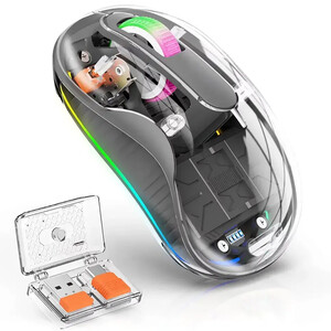 خرید موس وایرلس سایلنت سه حالته طرح شفاف کوتتسی