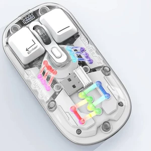 خرید موس بلوتوثی وایرلسی دو حالته قابل شارژ با طراحی شفاف کوتسی