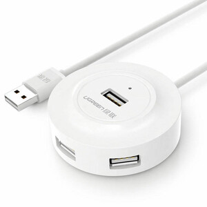 هاب USB UGREEN CR106 سفید با چهار پورت