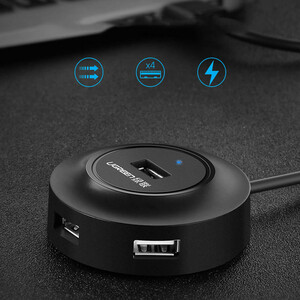 طراحی شیک هاب USB 4 پورتی مشکی