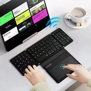 قیمت صفحه کلید بلوتوثی تاشو قابل شارژ با تاچ پد لمسی کوتسی