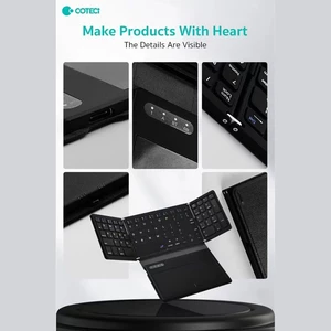 کیبورد بلوتوثی تاشو قابل شارژ با تاچ پد لمسی کوتسی