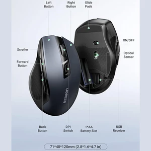 نمایش ابعاد ماوس بی‌سیم