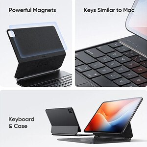 بهترین کاور کتابی هوشمند مگنتی کیبورد دار آیپد ایر ام4 13 اینچ مک دودو