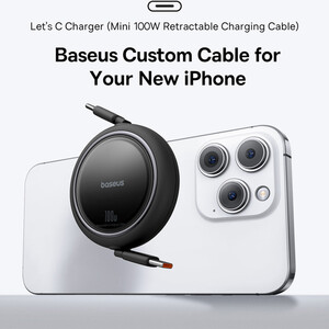 فروش کابل دوسر تایپ‌سی 100 وات 100 سانتی‌متری بیسوس