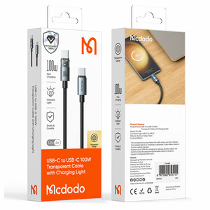 خرید کابل شارژ سریع تایپ سی به تایپ سی 100 وات 5 آمپر مک دودو