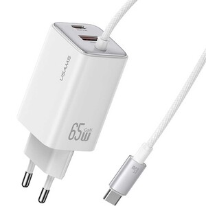 شارژر سفیدرنگ Usams در زاویه باز