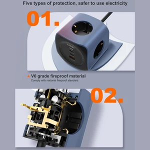 چندراهی برق چندمنظوره چند پورت سوپر شارژ رومیزی الدنیو