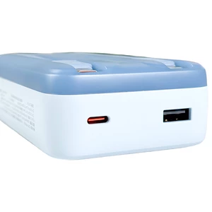 پاوربانک تایپ سی و یو اس بی  با دو کابل تایپ سی متصل بیسوس