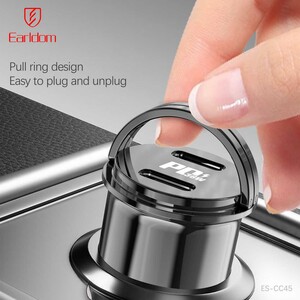 خرید شارژر فندکی دو پورت تایپ سی 36 وات ارلدام