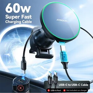 هولدر دریچه هوای خودرو و شارژر بی‌سیم مغناطیسی 15 واتی جویروم