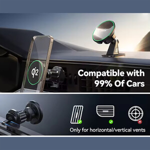 فروش نگهدارنده دریچه هوای خودرو و شارژر بی‌سیم مغناطیسی 15 واتی جویروم