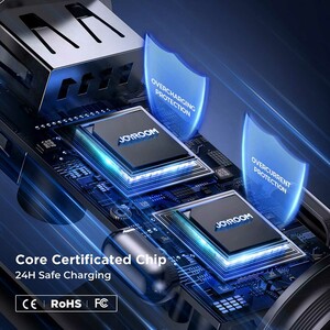 شارژر فندکی فست شارژ ماشین دو پورت یو‌اس‌بی 24 وات جویروم