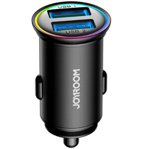 شارژر فندکی فست شارژ ماشین دو پورت یو‌اس‌بی 24 وات جویروم