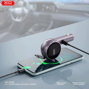 فروش شارژر فندکی فست شارژ خودرو تایپ سی با کابل تایپ سی 60 وات