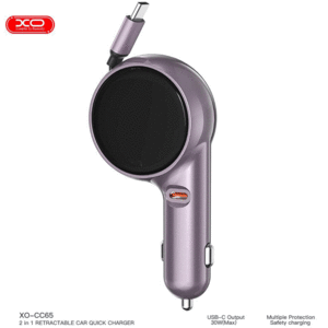 قیمت شارژر فندکی فست شارژ خودرو تایپ سی با کابل تایپ سی 60 وات