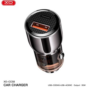 قیمت شارژر فندکی فست شارژ ماشین تایپ‌سی 95 وات ایکس‌او