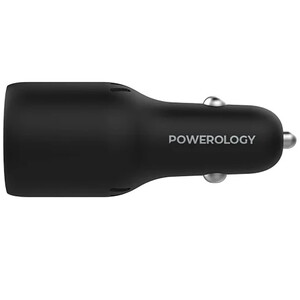 خرید شارژر فندکی فست شارژ ماشین تایپ سی و یو اس بی 85 وات پاورولوژی