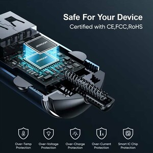 شارژر فندکی فست شارژ ماشین تایپ سی 45 وات جویروم