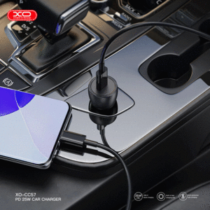 شارژر فندکی فست شارژ با کابل تایپ سی ایکس او