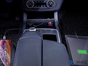 شارژر فندکی فست شارژ ماشین دو پورت سریع 45 وات بیسوس