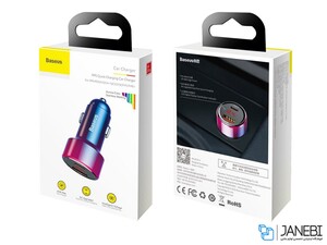 شارژر فندکی فست شارژ ماشین دو پورت سریع 45 وات بیسوس