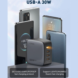 فروش شارژر دیواری یو اس بی و تایپ سی 100 وات الدنیو