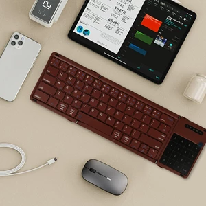 کیبورد بی‌‌سیم تاشو شارژی با تاچ پد لمسی