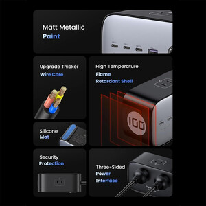 خرید چندراهی برق جهانی دو سوکت، 3 تایپ سی و یک یو‌اس‌بی 3680 وات یوگرین