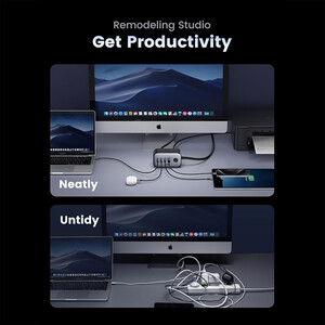 کیفیت چندراهی برق جهانی دو سوکت، 3 تایپ سی و یک یو‌اس‌بی 3680 وات یوگرین