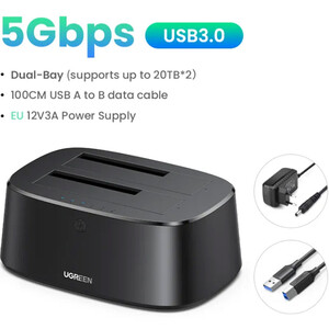 خرید باکس هارد 2.5 اینچ و 3.5 اینچ 2 سینی USB 3.0 یوگرین