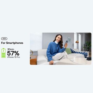 کابل شارژ دوسر تایپ‌سی جمع‌شونده 60 وات یک متری بیسوس