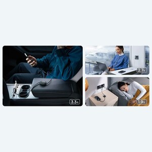 کابل شارژ دوسر تایپ‌سی جمع‌شونده 60 وات یک متری بیسوس