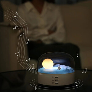 چراغ خواب رومیزی LED ماه قابل شارژ  LJC-213
