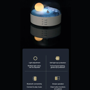 چراغ خواب رومیزی LED ماه قابل شارژ  LJC-213
