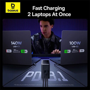 شارژر رومیزی فست تایپ سی، یو اس بی و دی سی 240 وات بیسوس