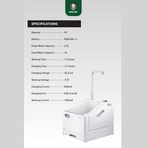 دستگاه وضوی قابل حمل شارژی گرین‌لاین
