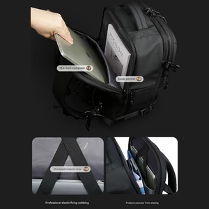 کوله‌پشتی مسافرتی لپ‌تاپ 15.6 اینچ و آیپد 12.9 اینچ ضدآب و ضدسرقت 22 لیتری بنج