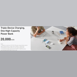 پاوربانک فست‌شارژ 20000 میلی آمپرساعت 30 وات با کابل USB-C داخلی Anker Zolo A1689